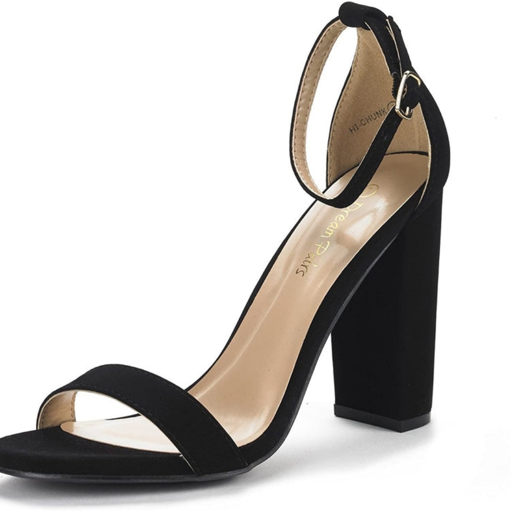 Black block heels
